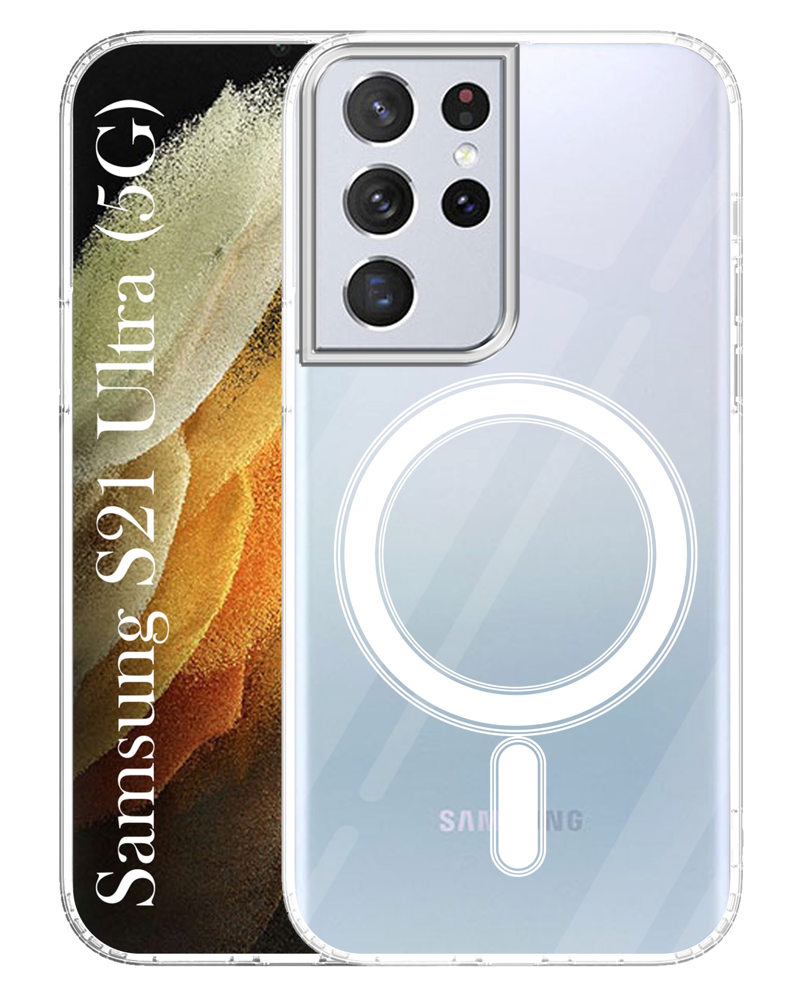 For Samsung Galaxy S21 Ultra 5G  Back Cover Case ( MagSafe Compatible Wireless Charging | Hybrid Camera Bump Protection | Shockproof Polycarbonate