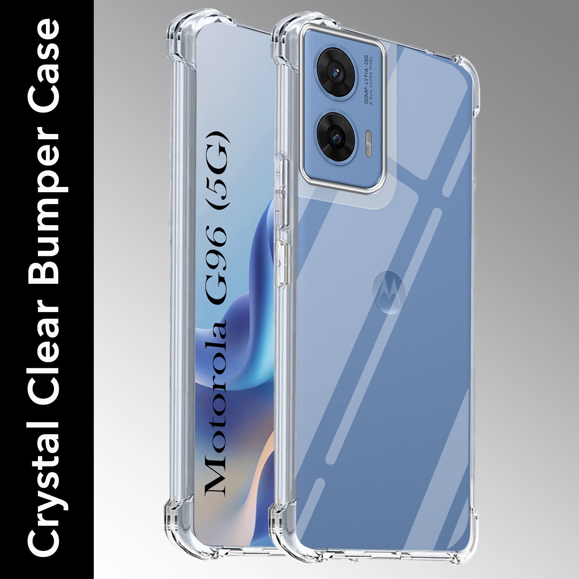 For Motorola Moto G96 Back Cover Shockproof Crystal-Clear (Drop & Camera Protection | Hard Polycarbonate)