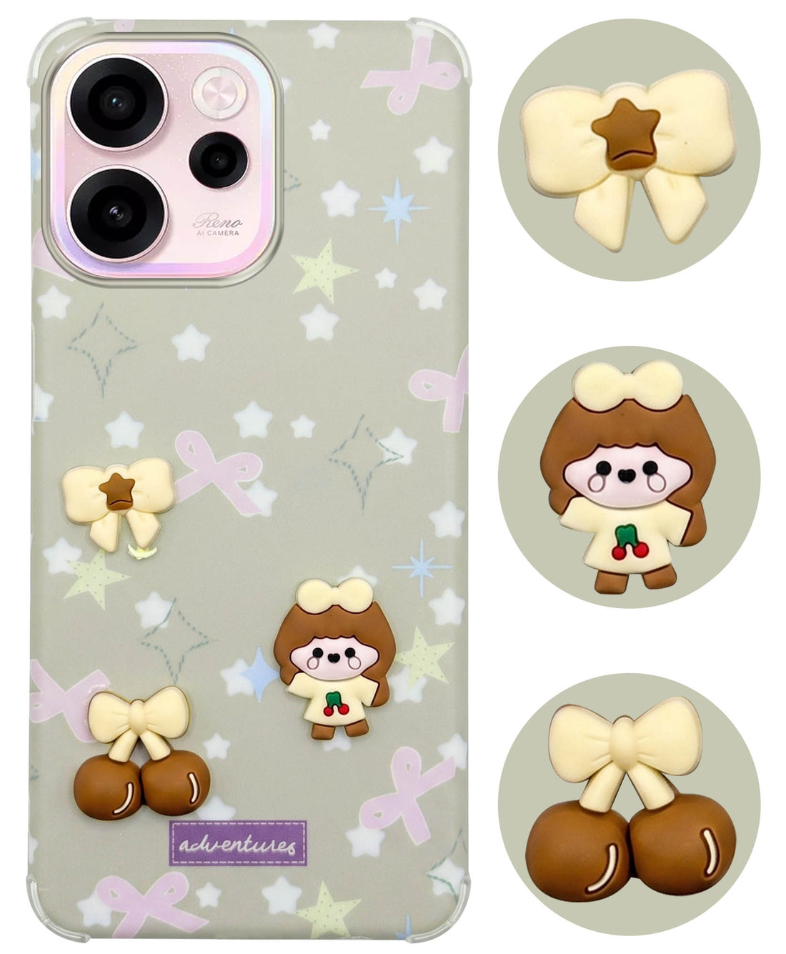 For Oppo Reno 15c Back Cover Case (3D Cute Cartoons | Hard Back Side Soft | Matte Premium Finish | HD Printing)