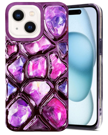 For Apple iPhone 15 Plus Back Cover Case ( Dual Design Glitter Sparkle and Detachable Diamond Print Case | Soft and Flexible)