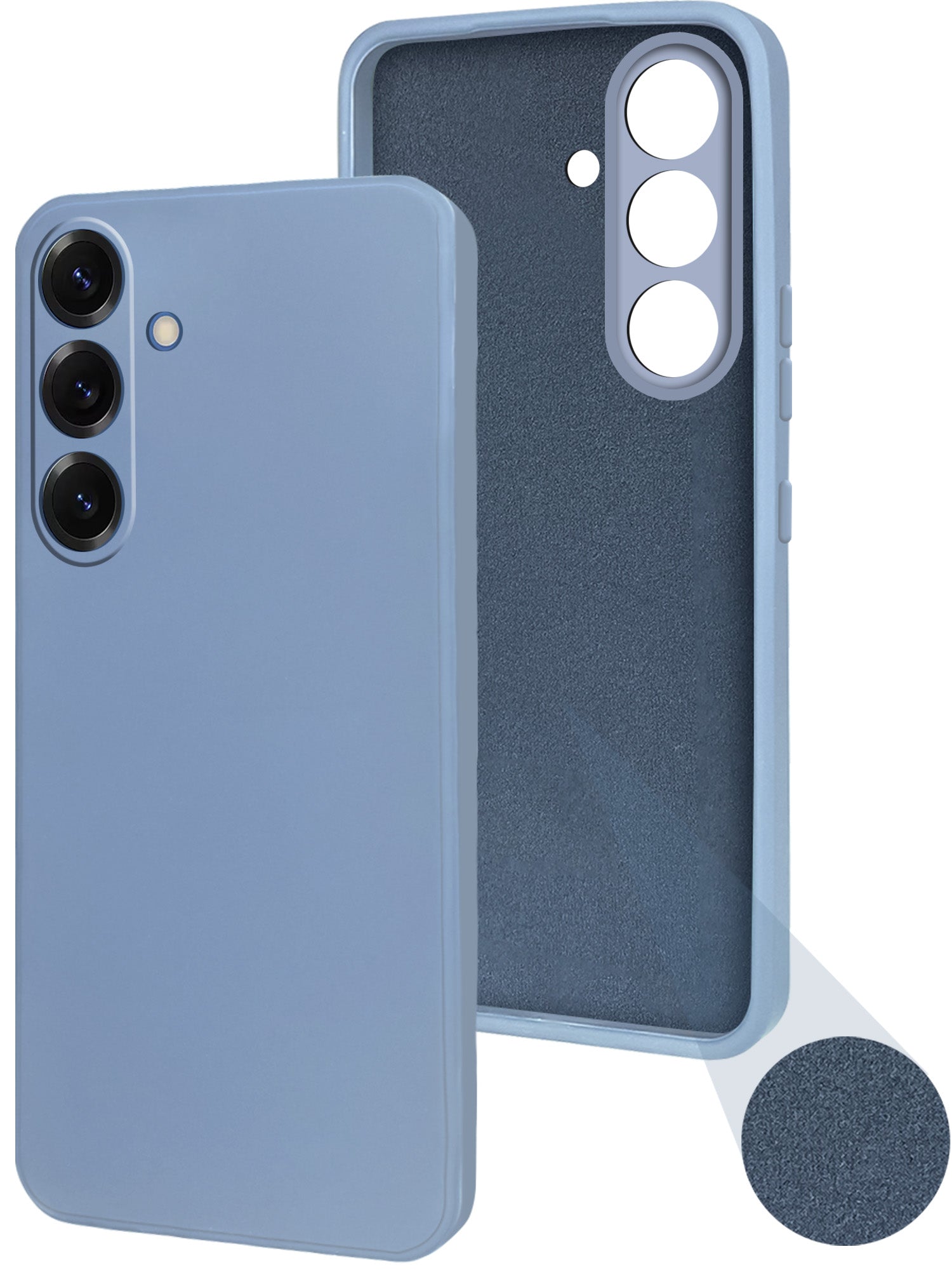 For Samsung Galaxy S25 Back Cover Case ( Matte Finish Silicone with Inside Fiber cloth)