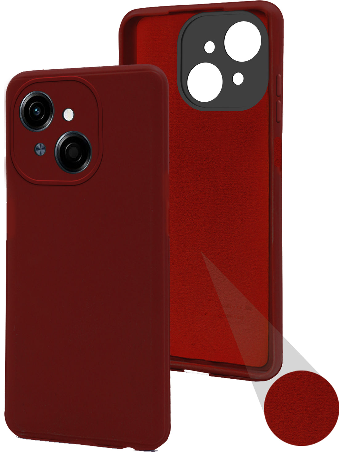For Tecno Pop 9 4G Back Cover Case ( Matte Finish Silicone with Inside Fiber cloth)