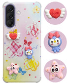 For Samsung Galaxy A57 5G Back Cover Case (3D Cute Cartoons | Hard Back Side Soft | Matte Premium Finish | HD Printing)