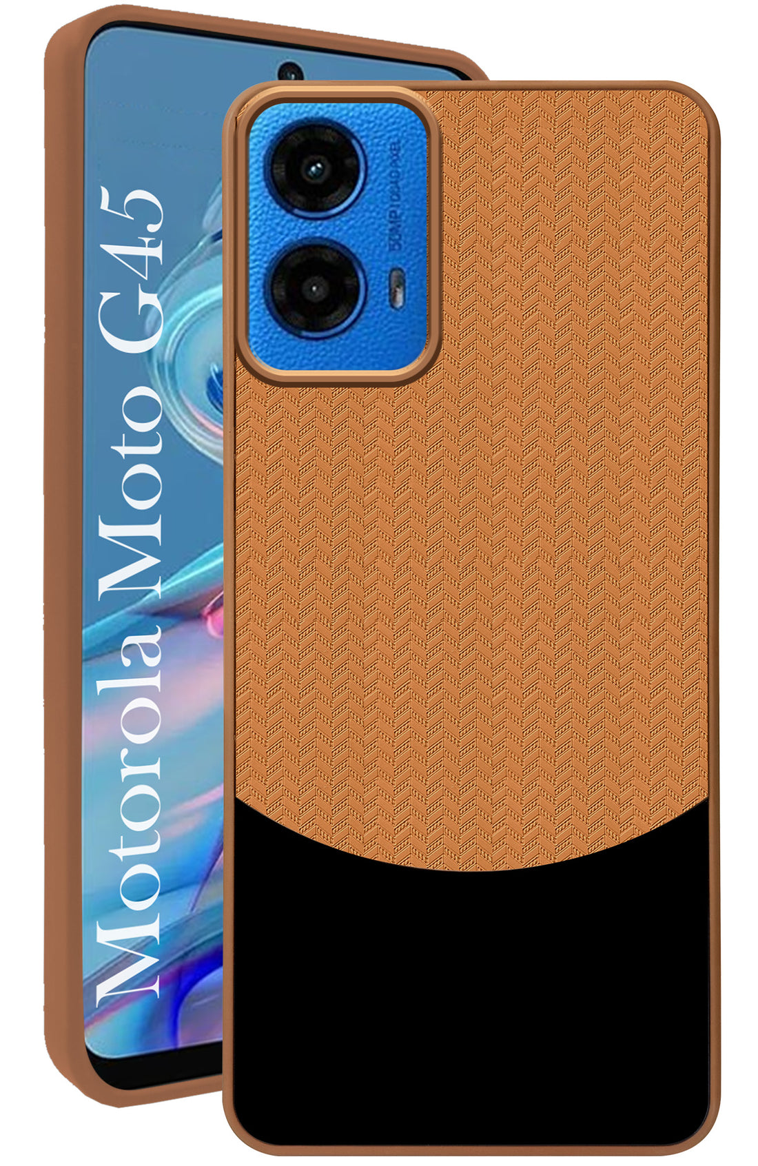 For Motorola Moto G45 Back Cover Case (Elegant PU Leather Finish | Premium Minimalist Professional | Camera Protection Bump)