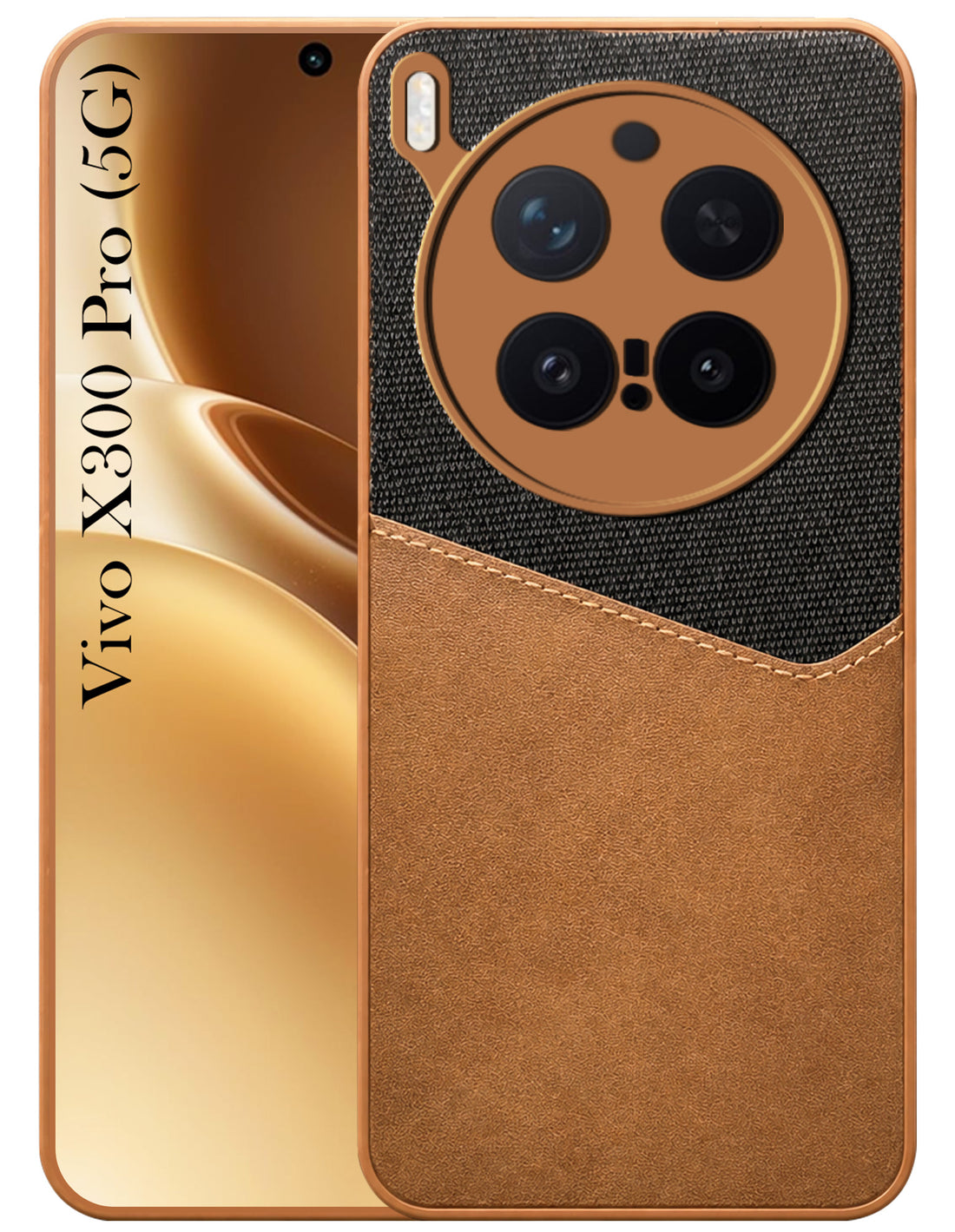 For Vivo X300 Pro Back Cover Case (Dual PU Leather Stitch | Professional Minimalist | Soft and Flexible)
