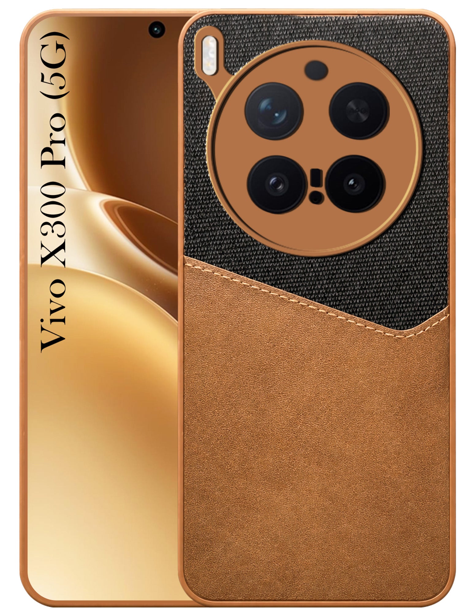 For Vivo X300 Pro Back Cover Case (Dual PU Leather Stitch | Professional Minimalist | Soft and Flexible)