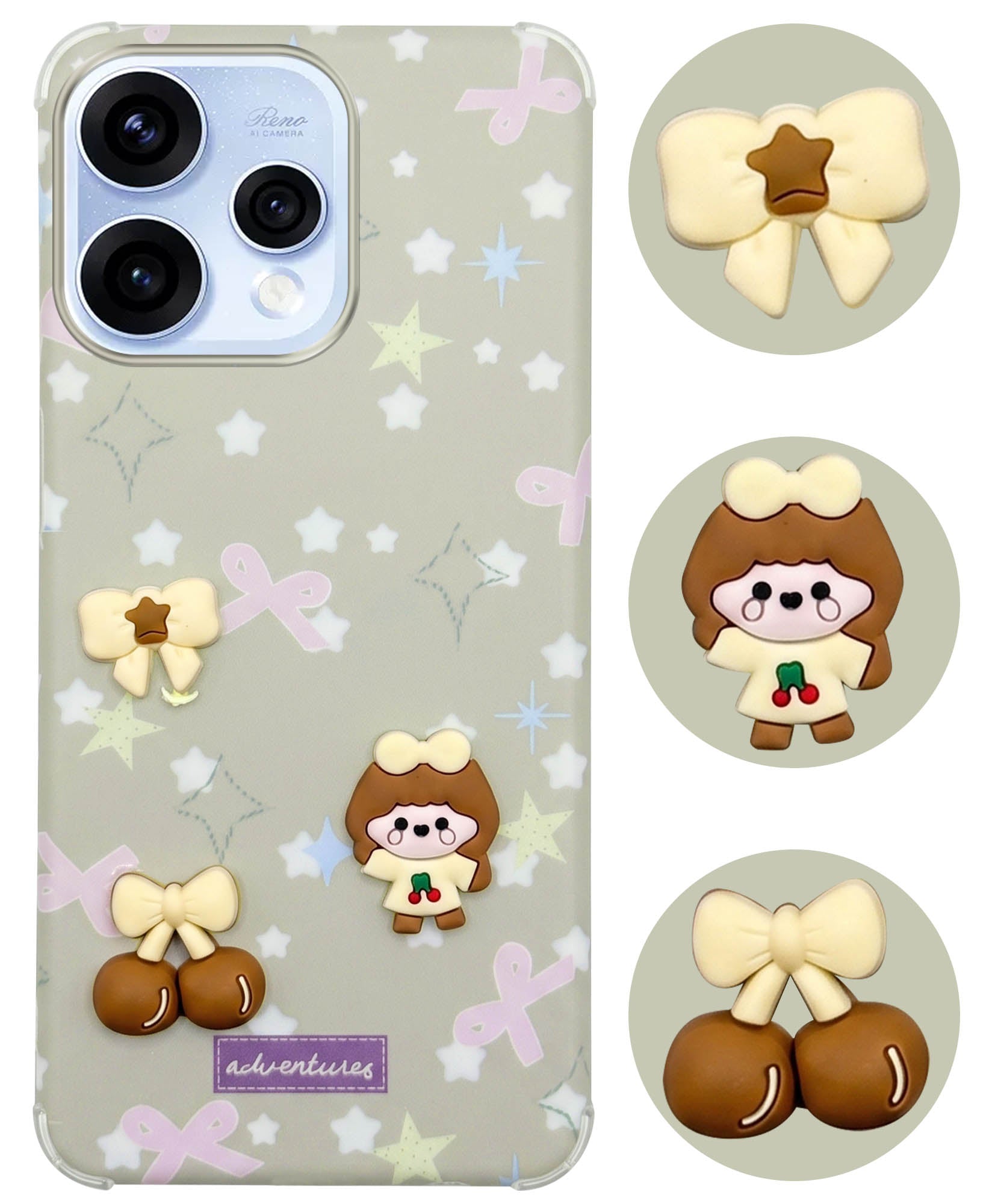 For Oppo Reno15 5G | Oppo Reno 15 5G Back Cover Case (3D Cute Cartoons | Hard Back Side Soft | Matte Premium Finish | HD Printing)