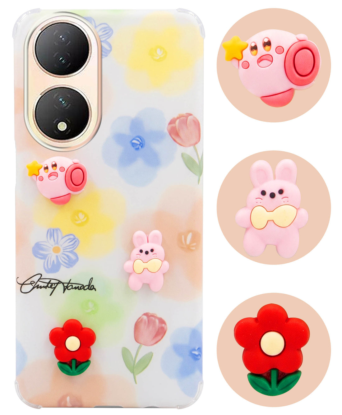 For Vivo Y100 Back Cover Case (3D Cute Cartoons | Hard Back Side Soft | Matte Premium Finish | HD Printing)