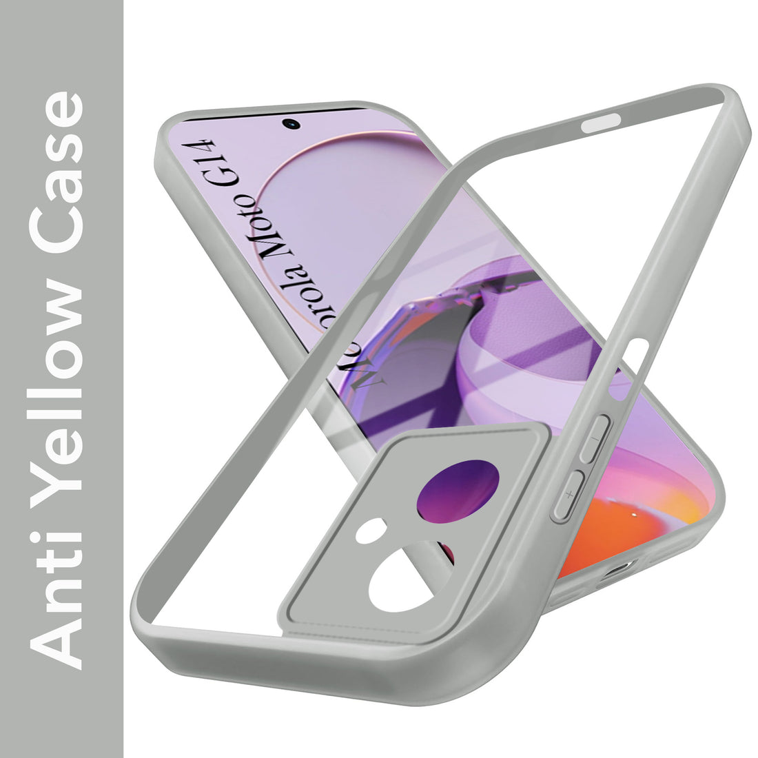 For Motorola Moto G14 Back Cover Case Ultra-Hybrid (Lifetime Anti Yellow | Anti Scratch | Crystal Clear Shockproof)