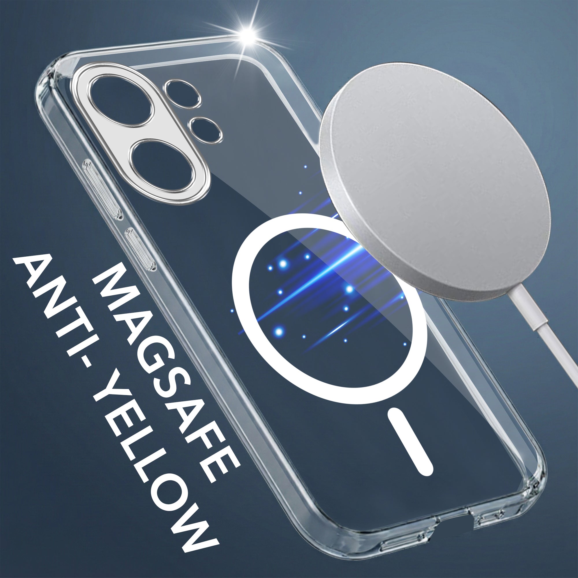 For Vivo V60 | Vivo T4 Pro Back Cover Case Lifetime Anti-Yellow MagSafe Compatible Clear (Sleek Hard Crystal | Shockproof and Camera Protection)