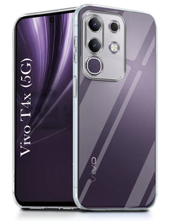 For Vivo T4x Back Cover (Silicone Clear Shockproof Case with Camera Protection | Soft and Flexible | Transparent)