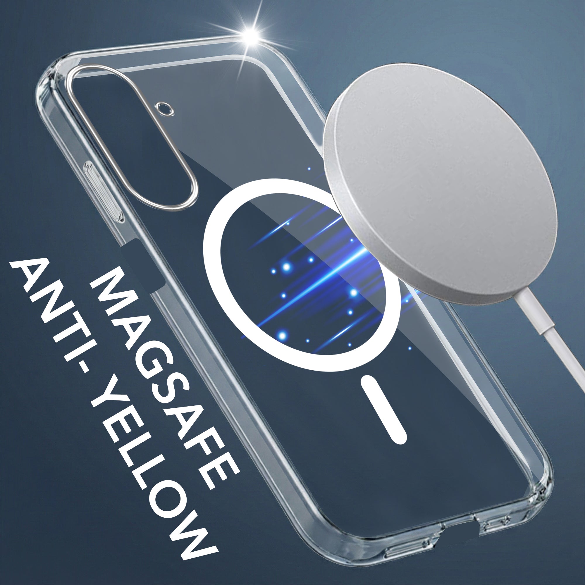 For Samsung Galaxy A26 5G Back Cover Case Lifetime Anti-Yellow MagSafe Compatible Clear (Sleek Hard Crystal | Shockproof and Camera Protection)