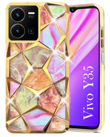 For Vivo Y35 Back Cover Case (Dual Design Glitter Sparkle and Detachable Diamond Print Case | Soft and Flexible)