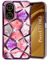 For Poco C71 Back Cover Case (Dual Design Glitter Sparkle and Detachable Diamond Print Case | Soft and Flexible)