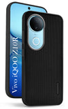 For Vivo iQOO Z10R Back Cover Case (Textured Grip Design | Micro-Fiber Cloth Inside | Slim and Light Weight | Soft Touch and Feel | Black)