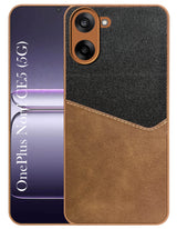 For Oneplus Nord CE 5 Back Cover Case (Dual PU Leather Stitch | Professional Minimalist | Soft and Flexible)