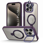For Apple iPhone 15 Pro Max Back Cover Case Crystal (Lifetime Anti Yellow | Magnetic Ring Stand | Camera Lens Protection | MagSafe Compatible)