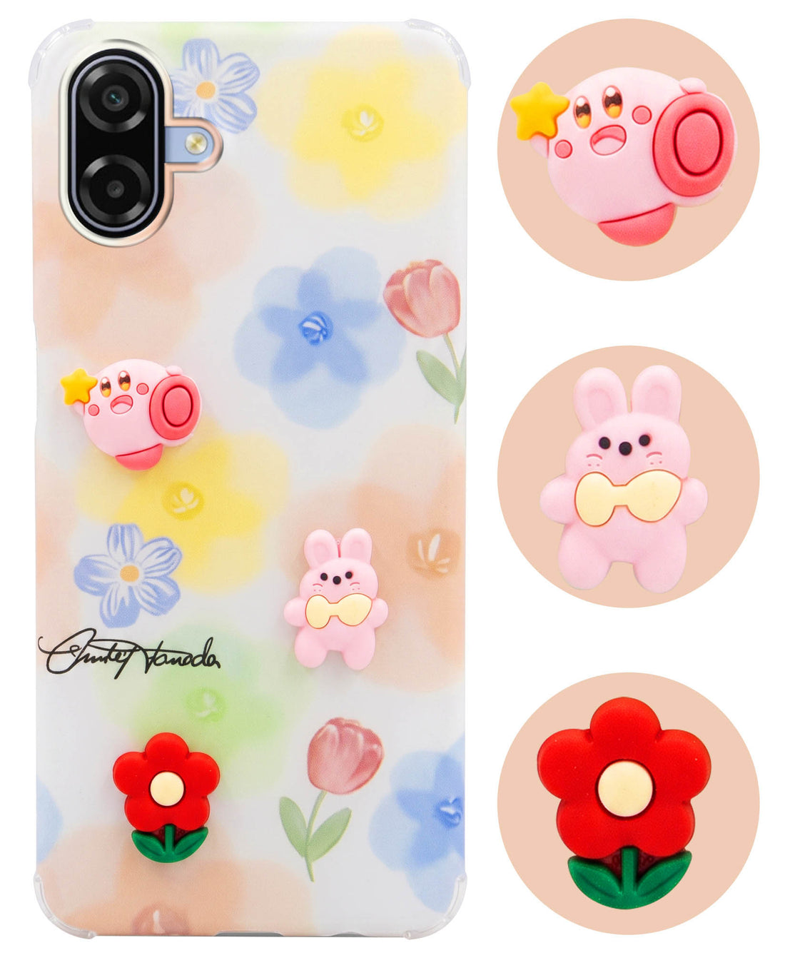 For Samsung Galaxy M17e Back Cover Case (3D Cute Cartoons | Hard Back Side Soft | Matte Premium Finish | HD Printing)