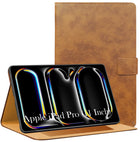 For Apple iPad Pro 11 Inch (2024) Flip Cover Folio Cover A2836/A2837/A3006/iPad16,3/6,4 (PU Leather | Multi-Angle Smart Stand | Card Storage Slots | Silicone Back Pouch)