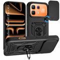 For Infinix Note 60 Pro 5G Back Cover Case Hybrid Armor (Sliding Shutter Camera Protection | Polycarbonate |Ring Holder Kickstand)