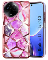 For Realme 11 5G | Realme 11x 5G Back Cover Case ( Dual Design Glitter Sparkle and Detachable Diamond Print Case | Soft and Flexible)