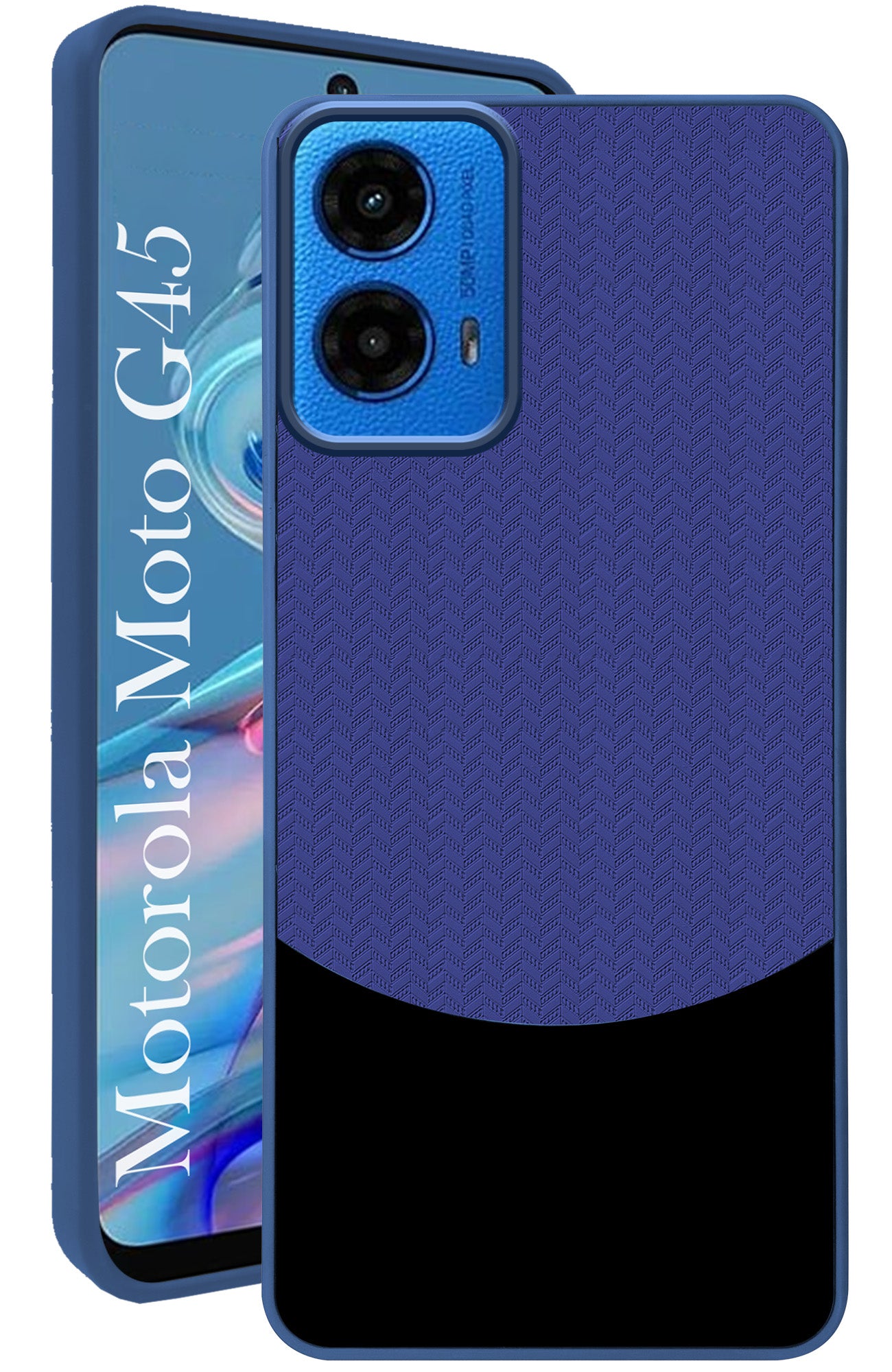 For Motorola Moto G45 Back Cover Case (Elegant PU Leather Finish | Premium Minimalist Professional | Camera Protection Bump)