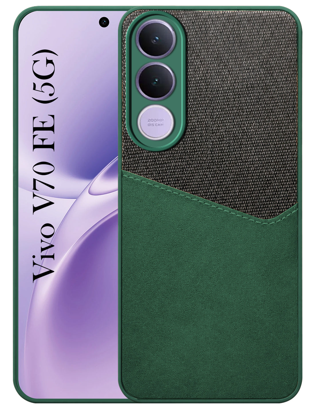 For Vivo V70 FE 5G Back Cover Case (Dual PU Leather Stitch | Professional Minimalist | Soft and Flexible)