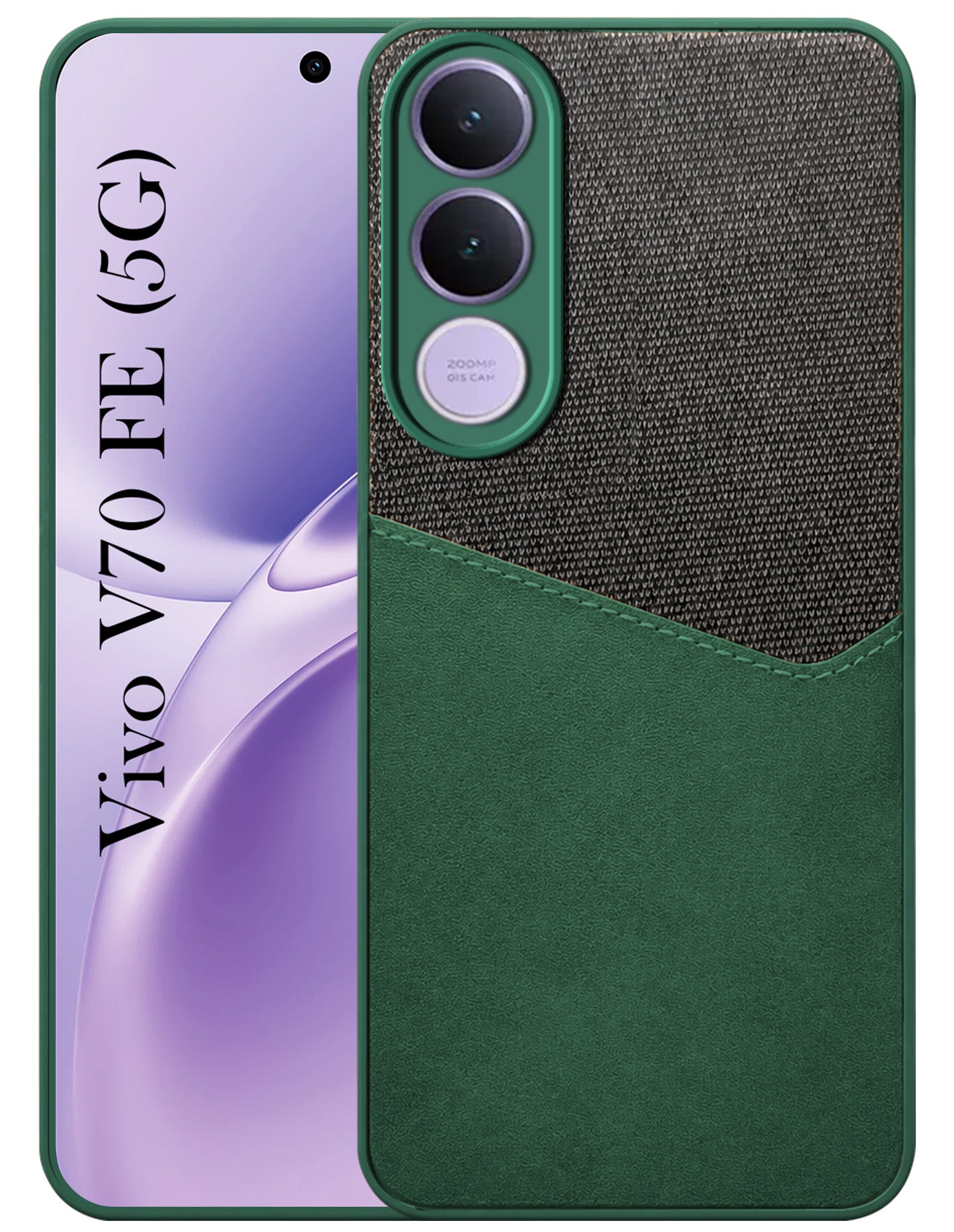 For Vivo V70 FE 5G Back Cover Case (Dual PU Leather Stitch | Professional Minimalist | Soft and Flexible)