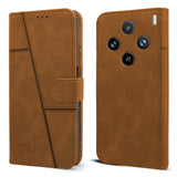 For Vivo X100 Pro 5G Flip Cover Case ( Stitched Leather with Magnetic Closure)