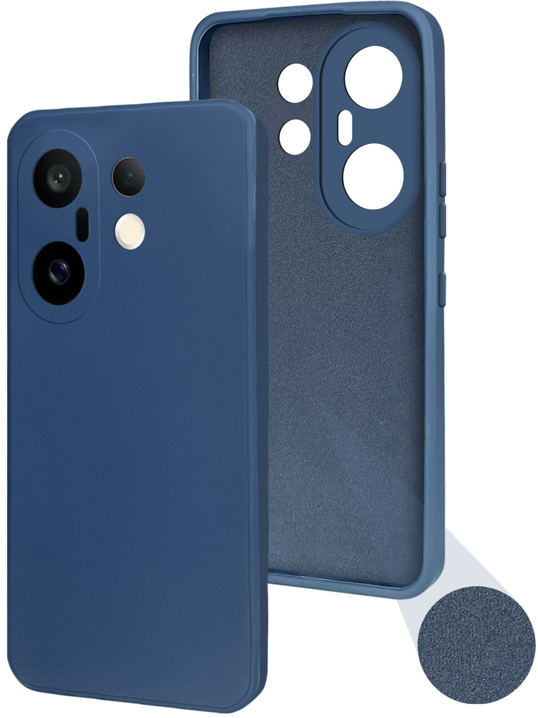 For Vivo X200 FE Back Cover Case (Matte Finish Silicone with Inside Fiber cloth)
