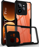 For Realme GT 7 Pro Back Cover Case ( Shockproof with Polycarbonate Clear Panel | Professional Black)