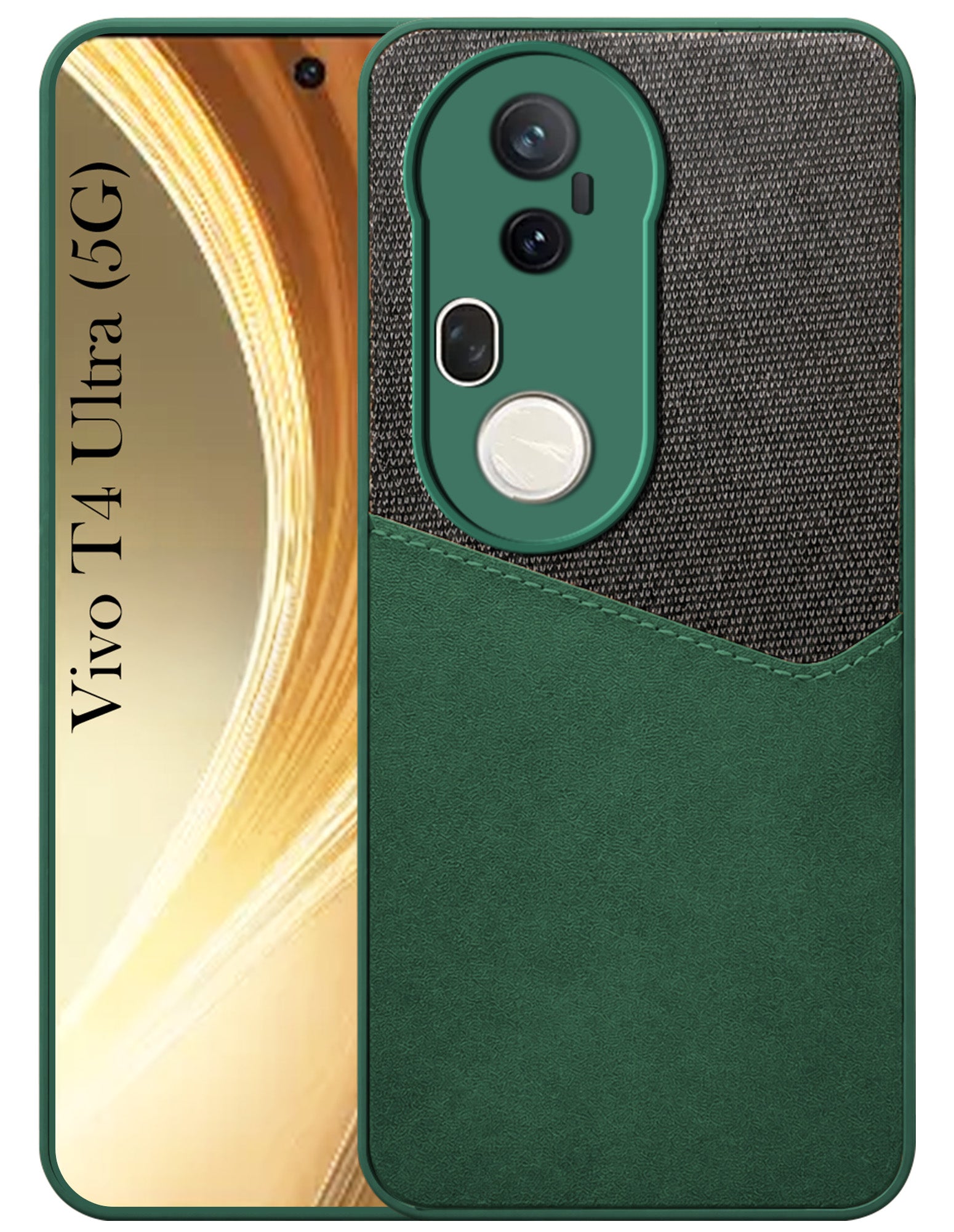 For Vivo T4 Ultra Back Cover Case (Dual PU Leather Stitch | Professional Minimalist | Soft and Flexible)