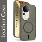 For Vivo T4 Ultra Back Cover Case Leather Finish (MagSafe Compatible Wireless Charging | Soft Touch | Camera Bump Protection)