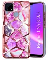 For Realme C25 | C25s Back Cover Case (Dual Design Glitter Sparkle and Detachable Diamond Print Case | Soft and Flexible)