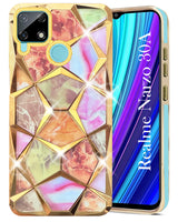 For Realme Narzo 30A Back Cover Case (Dual Design Glitter Sparkle and Detachable Diamond Print Case | Soft and Flexible)