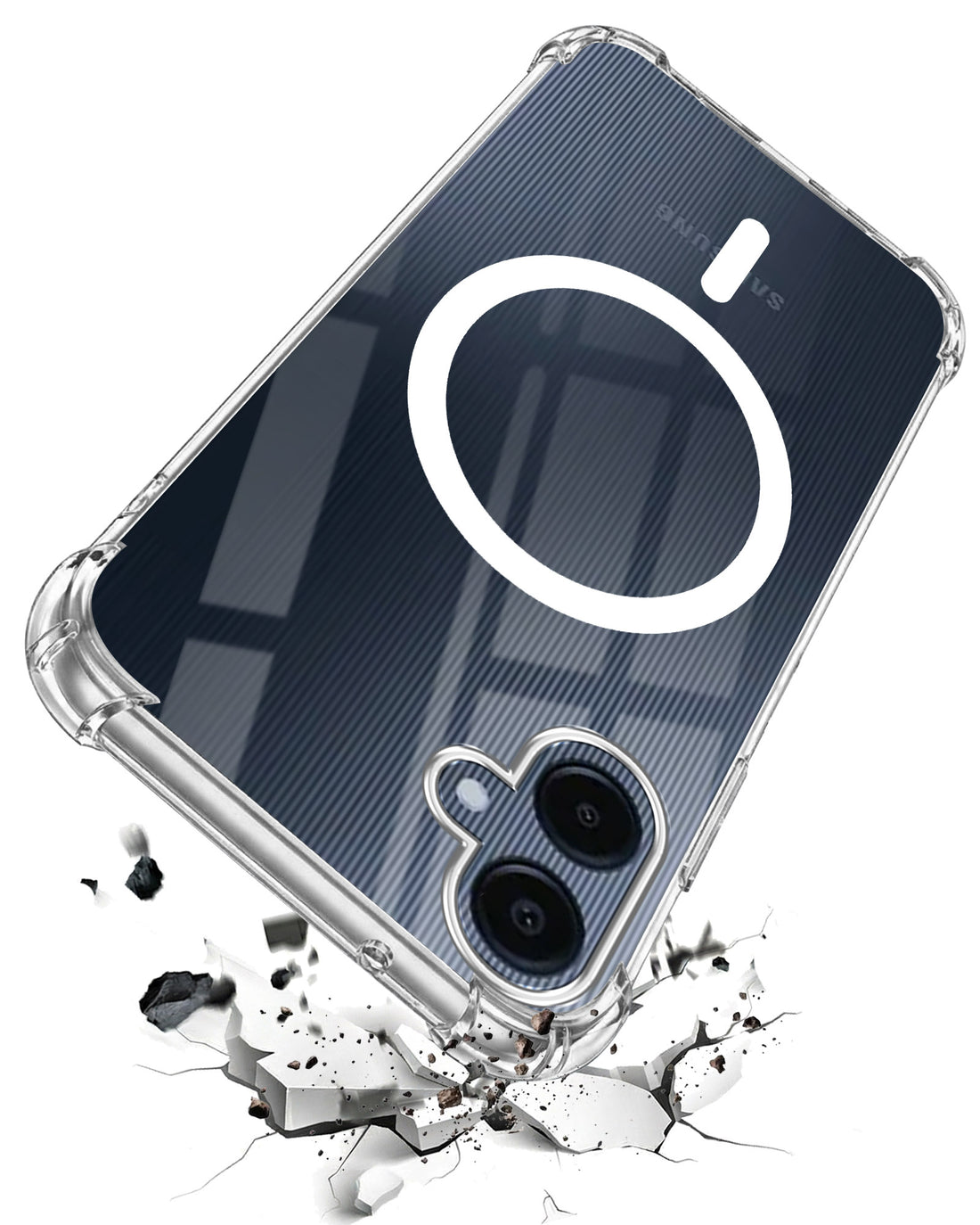 For Samsung Galaxy A06 Back Cover Shockproof Crystal-Clear (Magsafe Wireless Support | Drop & Camera Protection | Hard Polycarbonate)