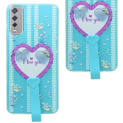 For Vivo Y12s | Y11s | Y12G Back Cover Case (3D Cute Heart Strap Holder | Camera Protection | Designer Girls Print)
