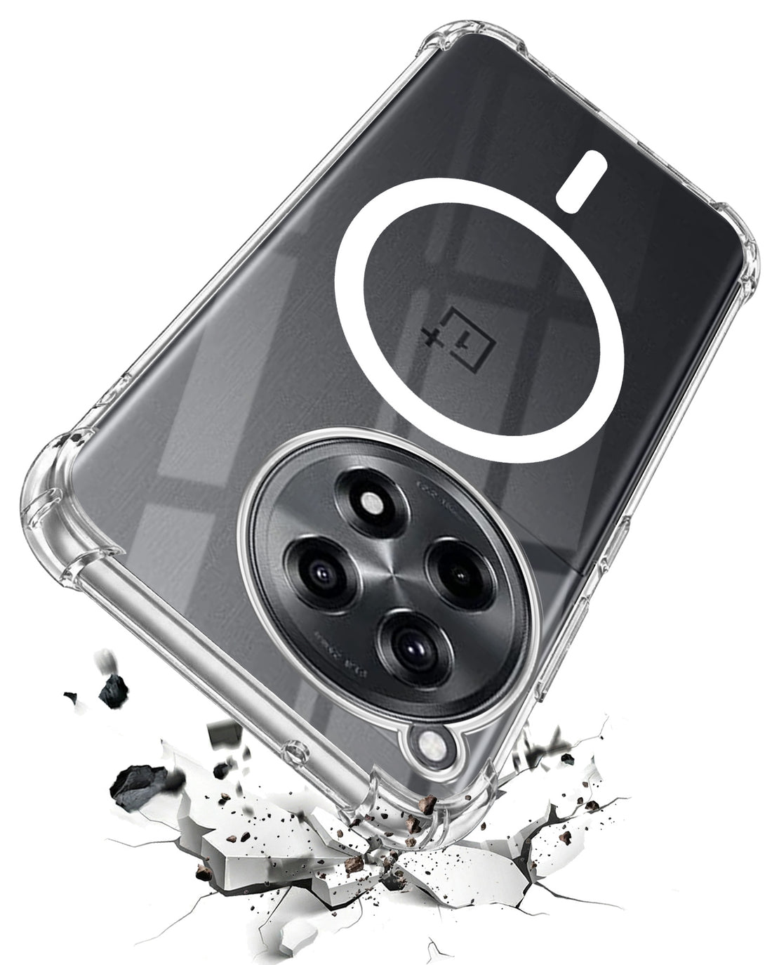 For OnePlus 12R 5G Back Cover Shockproof Crystal-Clear (Magsafe Wireless Support | Drop & Camera Protection | Hard Polycarbonate)