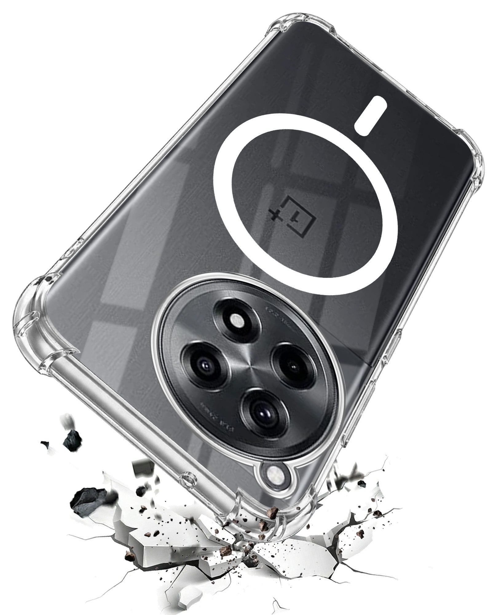 For OnePlus 12R 5G Back Cover Shockproof Crystal-Clear (Magsafe Wireless Support | Drop & Camera Protection | Hard Polycarbonate)
