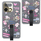 For Realme 16 Pro Plus 5G Back Cover Case (3D Cute Heart Strap Holder | Camera Protection | Designer Girls Print)