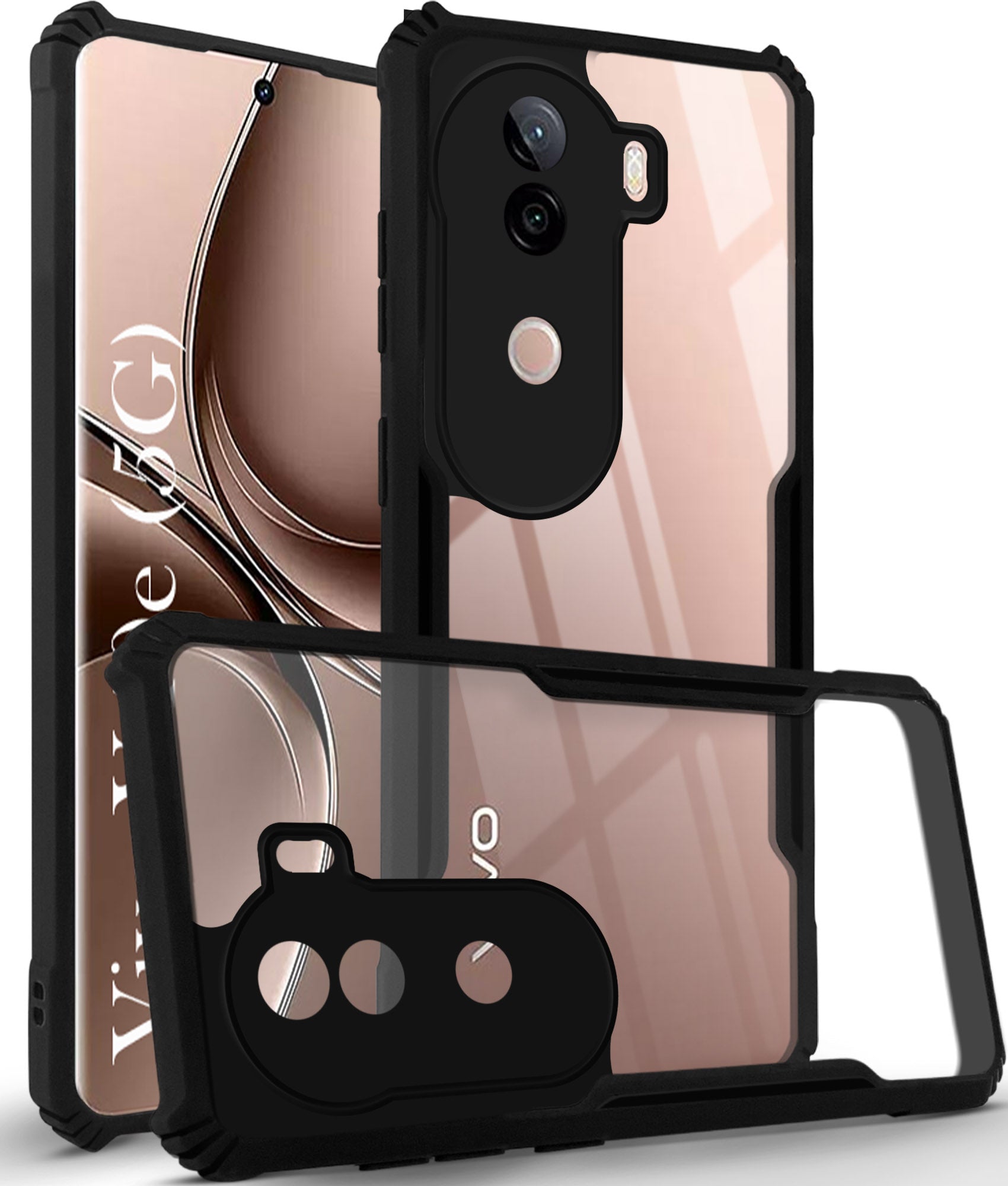 For Vivo V40e Back Cover Case ( Shockproof with Polycarbonate Clear Panel | Professional )