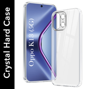 For Oppo K13 Back Cover Case (Hybrid Crystal panel with Side Soft PU | Camera Protection | HD Clear Shockproof)