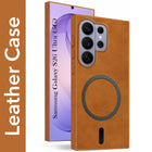 For Samsung Galaxy S26 Ultra Back Cover Case Leather Finish (MagSafe Compatible Wireless Charging | Soft Touch | Camera Bump Protection)