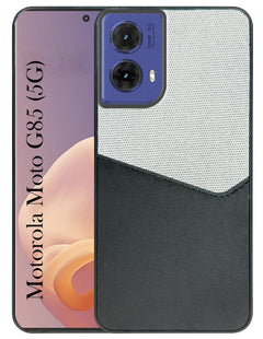 For Motorola Moto G85 Back Cover Case (Dual PU Leather Stitch | Professional Minimalist | Soft and Flexible)