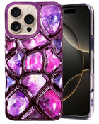 For Apple iPhone 16 Pro Back Cover Case ( Dual Design Glitter Sparkle and Detachable Diamond Print Case | Soft and Flexible)