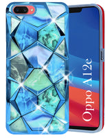 For Oppo A12e Back Cover Case (Dual Design Glitter Sparkle and Detachable Diamond Print Case | Soft and Flexible)