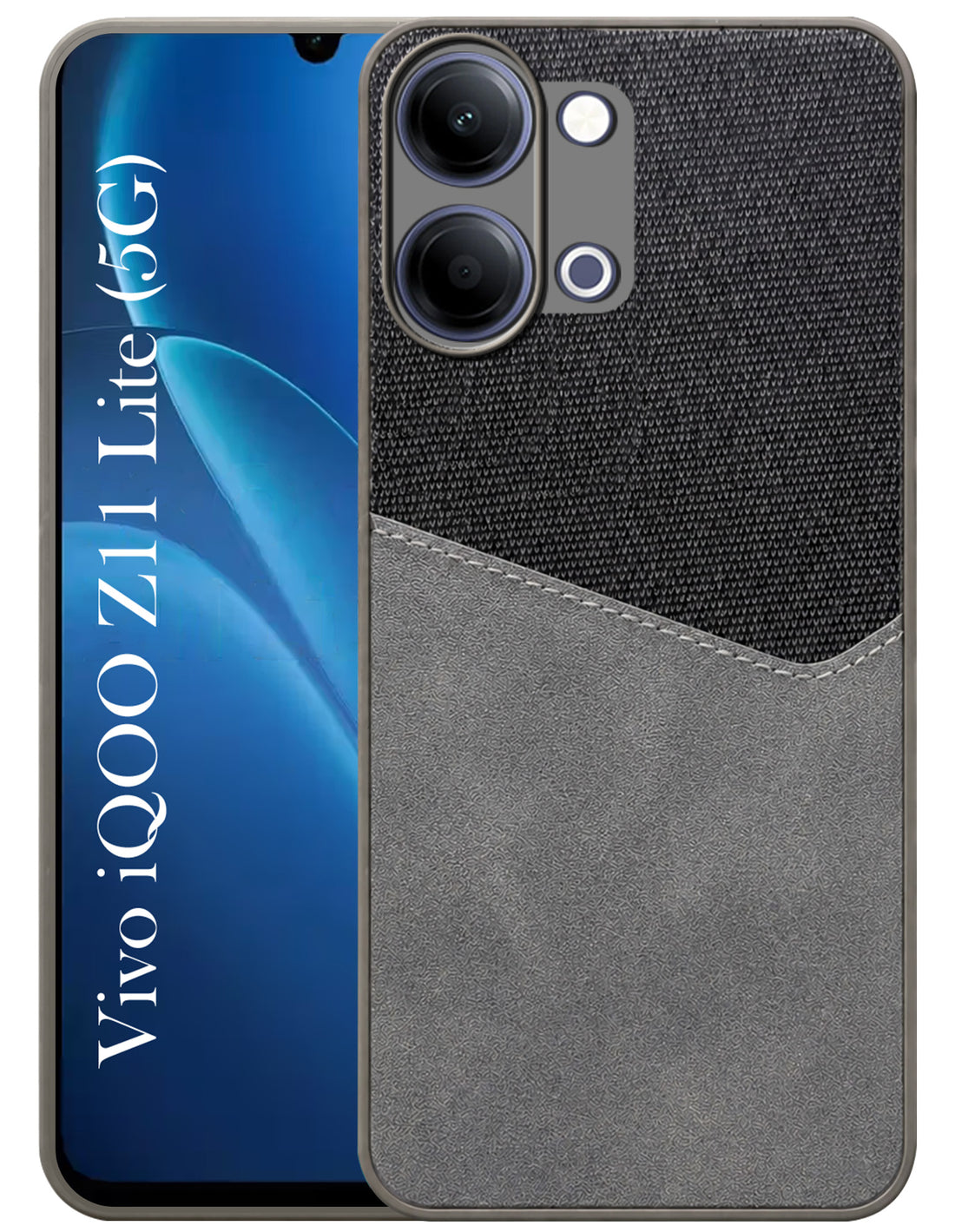For Vivo iQOO Z11 Lite Back Cover Case (Dual PU Leather Stitch | Professional Minimalist | Soft and Flexible)