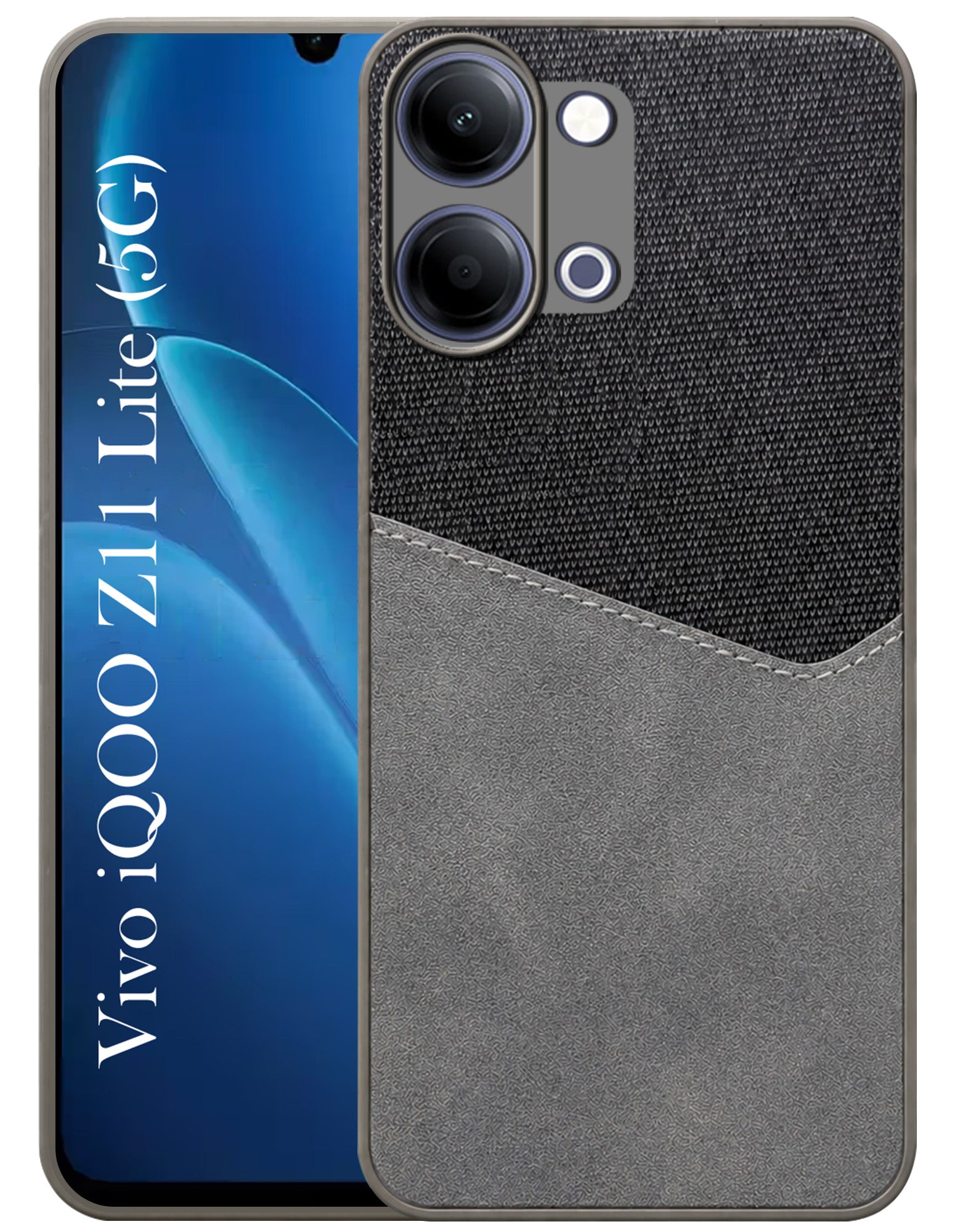 For Vivo iQOO Z11 Lite Back Cover Case (Dual PU Leather Stitch | Professional Minimalist | Soft and Flexible)