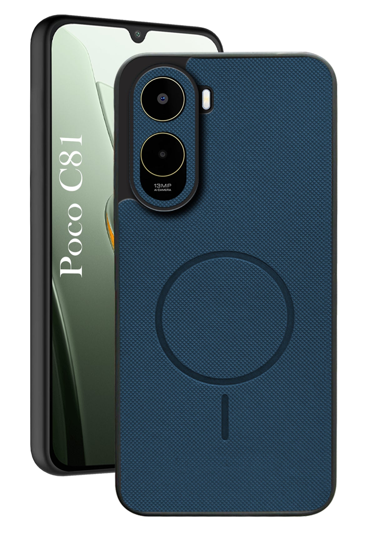 For Poco C81 5G Back Cover Case PU Leather (Texture Grip Design | Professional Minimalist | Camera Protection | Soft and Flexible)