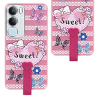 For Vivo Y29 Back Cover Case (3D Cute Heart Strap Holder | Camera Protection | Designer Girls Print)